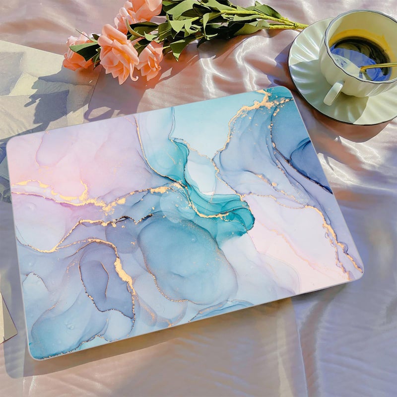 B BELK Compatible with MacBook Air 13 inch Case 2025 2024 2023 2022 M4 M3 M2 A3240 A3113 A2681, Plastic Hard Shell+Keyboard Cover+Screen Protector for MacBook Air 13.6 inch Case, Blue Pink Marble - Image 3