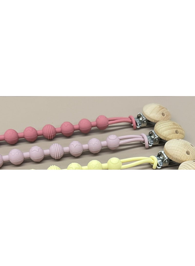 Donna Rosa New Arrivals! Pacifier Clip with Cute Design! Made of Silicone & Beech! Pack of 2! - Image 2