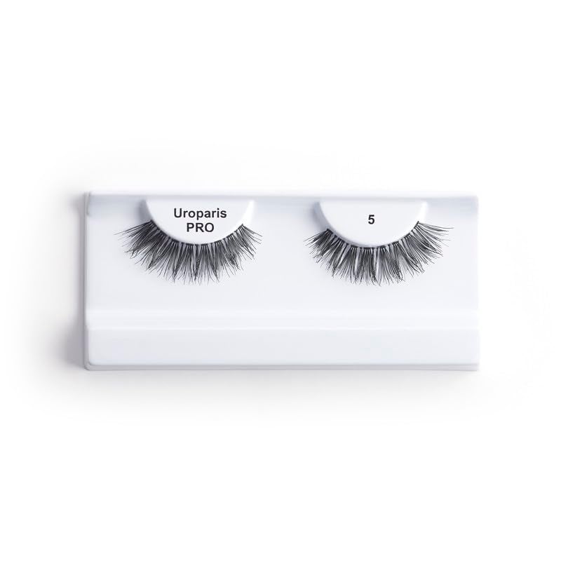 Uroparis PRO 5 Eyelashes for Women — Handmade Eye Lashes | Lightweight False Lashes with Premium Virgin Hair | Invisible Band | For Glam Look & Enhance Beauty (Black) - 1 Pair - Image 2