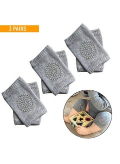 Safe-O-Kid Pack Of 3 Crawling Baby Toddler Infant Antislip Elbow And Knee Pads Guardsgrey  - Image 3