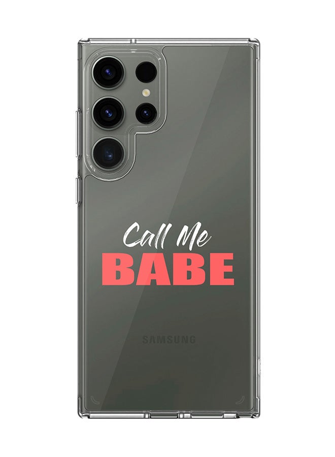 Stylizedd Classic Clear Case for Samsung Galaxy S24 Ultra , Hybrid Soft Case Flexible Edges Anti Drop TPU PC Gel Thin Transparent Cover - Call me babe - Image 1