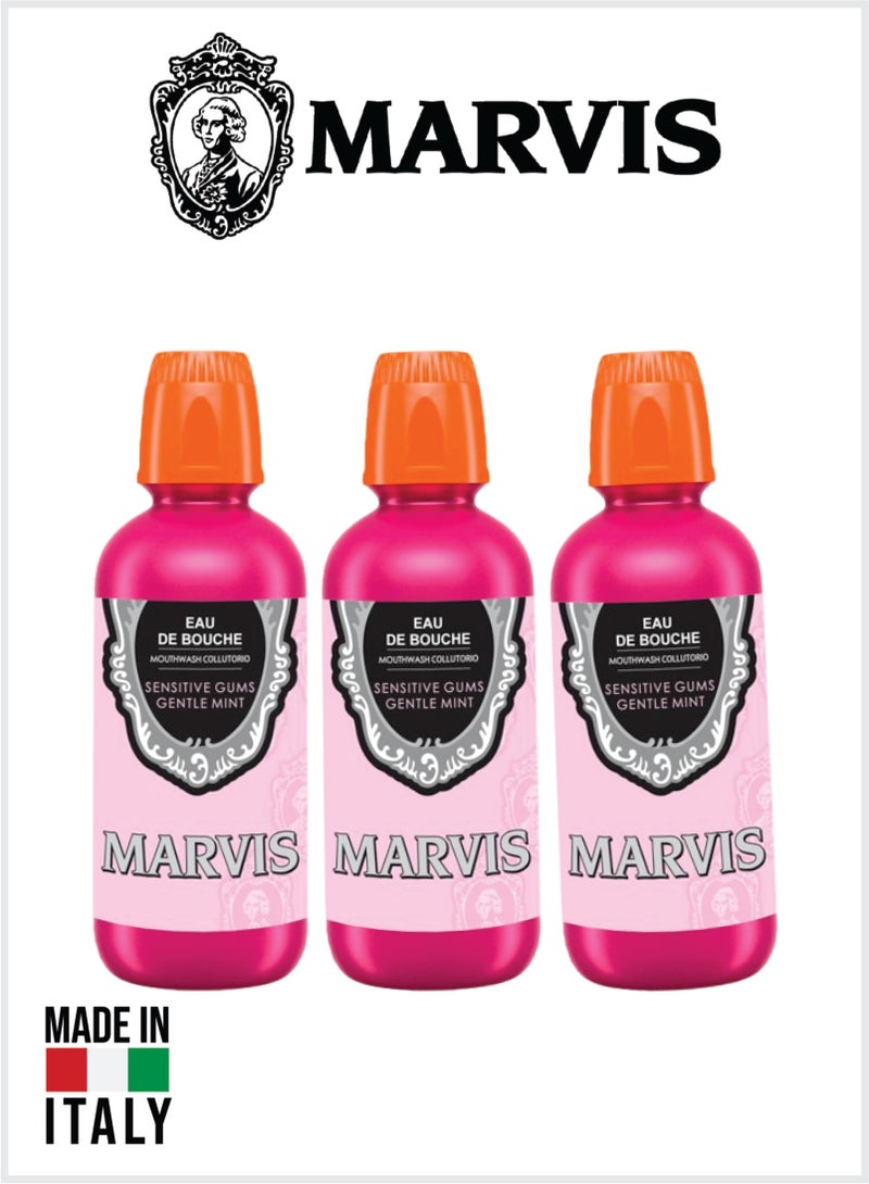 Marvis Gentle Mint Mouthwash – Mild Mint Formula for Sensitive Gums & Long-Lasting Freshness 400ML PK3 - Image 1