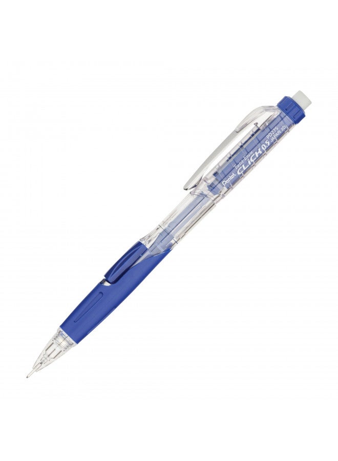 Pentel Twist-Erase Click Mechanical Pencil, 0.5 Mm, Hb (#2.5), Black Lead, Blue Barrel - Image 1