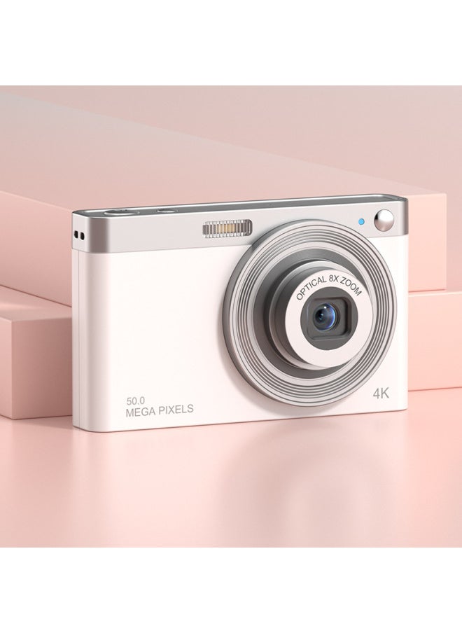 Generic - HD CCD Student Digital Camera 50 Million Pixel Telescopic Lens 4k Optical Micro Single Cross-border-Body Color:White - Image 1