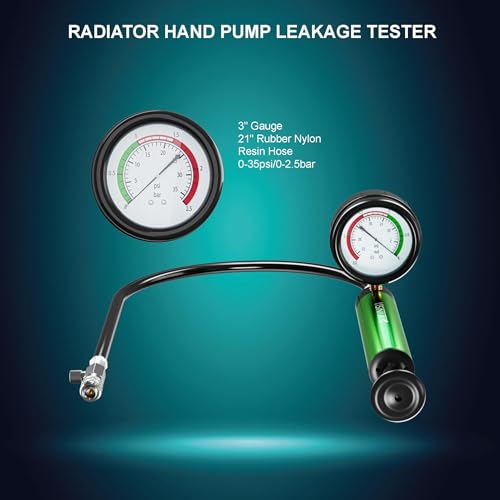 YISINIUTUO Universal Radiator Pressure Tester, Aluminum Automotive Cooling System Radiator Pressure Tester Tool,Pressure Test Pump with Pressure Gauge,Fit for Adapters for Various Car Models - Image 4