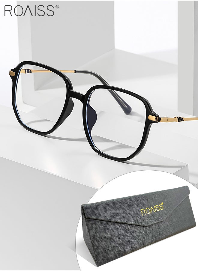 roaiss Blue Light Blocking Glasses Blue Light Filter Computer Reading Gaming TV Phones Square Eyeglasses Fashion Anti Eyestrain Headache Eyewear for Women Men Black  - Image 1