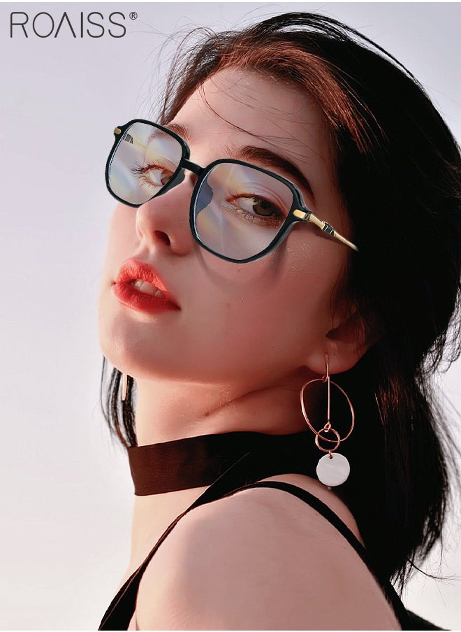 roaiss Blue Light Blocking Glasses Blue Light Filter Computer Reading Gaming TV Phones Square Eyeglasses Fashion Anti Eyestrain Headache Eyewear for Women Men Black  - Image 2