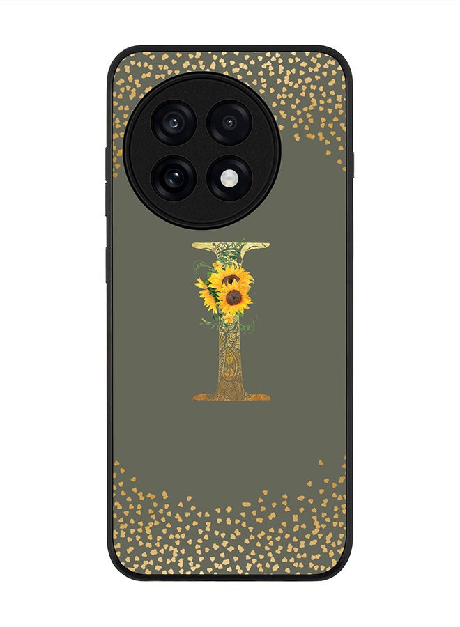Stylizedd For OnePlus 13R / Ace 5 Pro Case,Slim fit Camera Protection, Shockproof Thin Phone cover  - Custom Floral Monogram - I  (Olive Green )