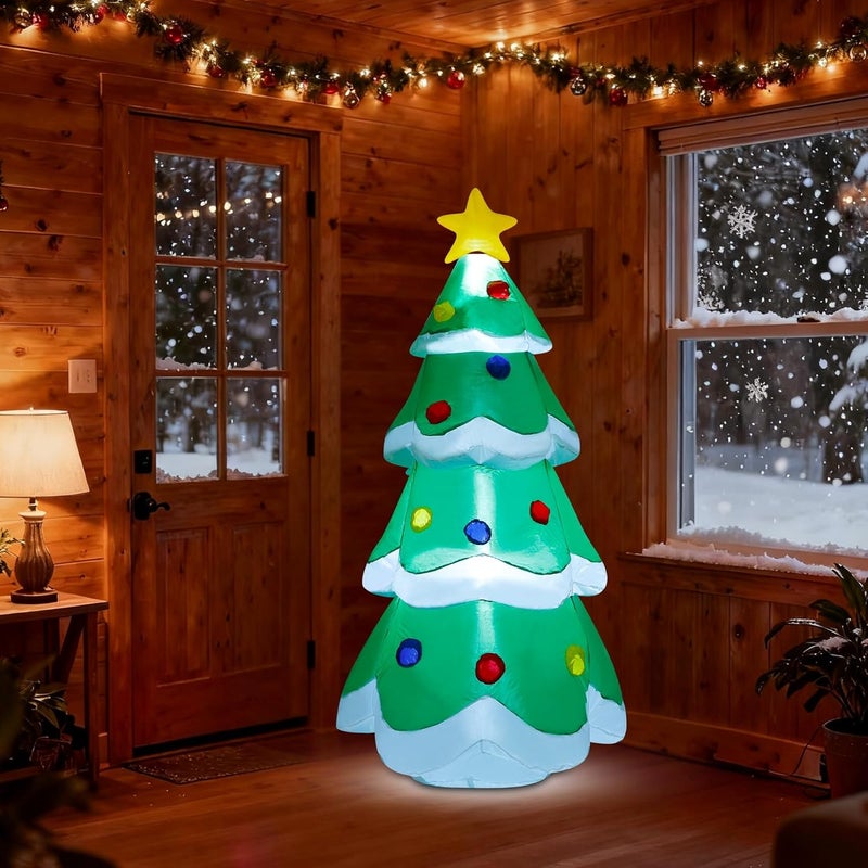 Dr.DuDu 5 FT Inflatable Christmas Tree, LED Light up Xmas Tree Blow up Decorations for Christmas Party Indoor Outdoor Yard Garden Lawn Holiday Party - Image 4