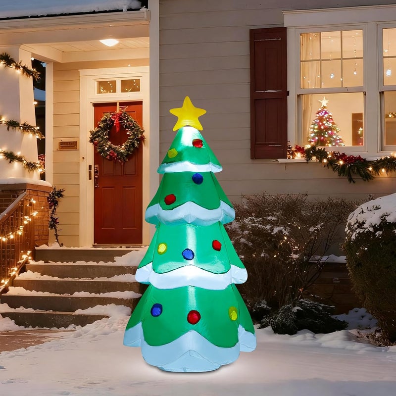 Dr.DuDu 5 FT Inflatable Christmas Tree, LED Light up Xmas Tree Blow up Decorations for Christmas Party Indoor Outdoor Yard Garden Lawn Holiday Party - Image 2