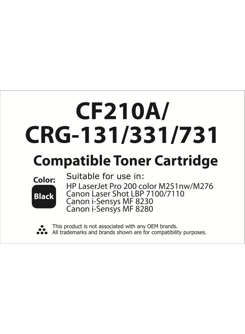 Toner Cartridge Tonerinko Compatible Toner Cartridge, For HP 131A CF210A CF211A CF212A CF213A, HP LaserJet Pro 200 Color M251nw, M251n, M276nw, M276n Printers (Black CF210A, CRG-131/331/731) | CF210A - Image 2
