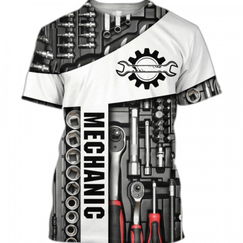 Fashion Personality Casual Short Sleeve Fashion Trend Digital Printing Toolbox Men'S T-Shirt - Image 4