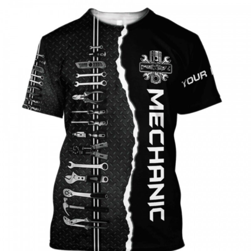 Fashion Personality Casual Short Sleeve Fashion Trend Digital Printing Toolbox Men'S T-Shirt - Image 5