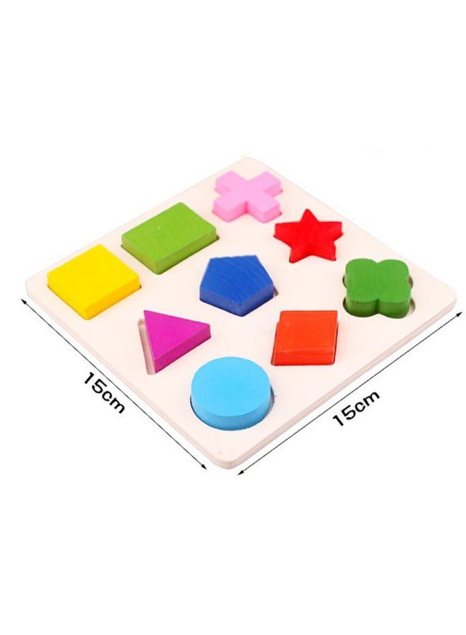 Three Patterns Baby Early Learning Wooden Geometry Shape Sorting Educational Puzzle Toy - Image 5