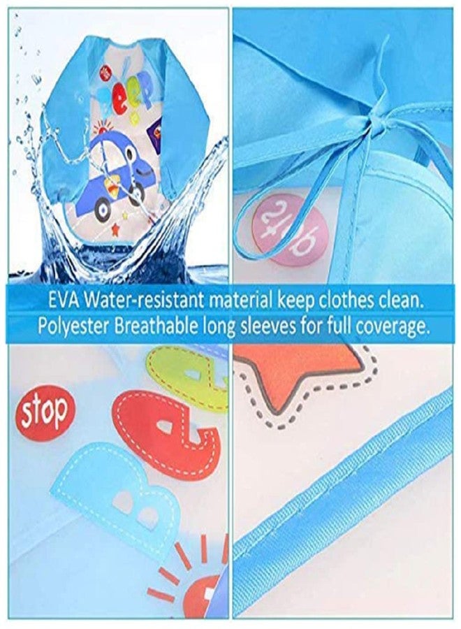 Wavva® Waterproof Colorful Children Bib Cute Cartoon Animals Baby Bibs Full Sleeve Children Apron Long Sleeve Feeding Bibs (Pack of 5) - Image 5