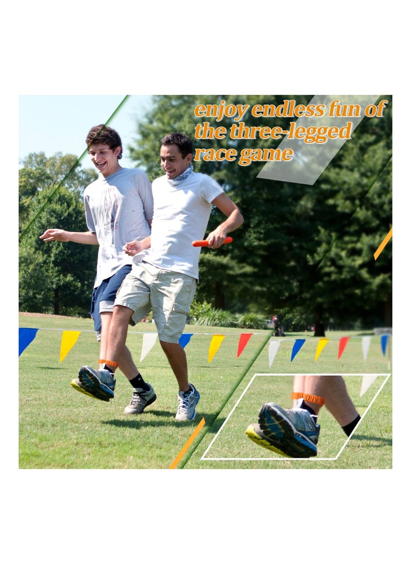 Generic - Legged Race Bands Colorful Elastic Tie Rope, 12pcs for Birthday Relay Race Game Carnival Field Day Backyard Indoor Outdoor Team Building Game Party Supplies - Image 1