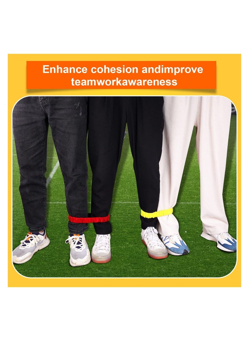 Generic - Legged Race Bands Colorful Elastic Tie Rope, 12pcs for Birthday Relay Race Game Carnival Field Day Backyard Indoor Outdoor Team Building Game Party Supplies - Image 1