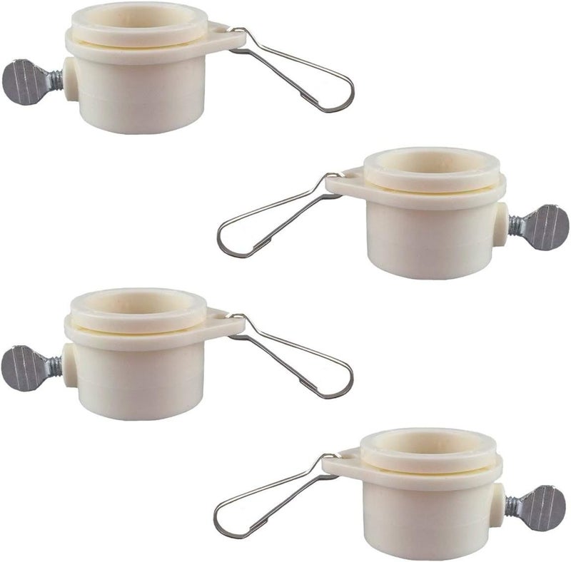Hayodo Tangle Free Flag Pole Mounting Ring Clip - Rotating Flagpole Mounting Rings with Metal Clips 360 Degree Free Rotating Adjustable Fasteners (White 1 Inch 2pair) - Image 1