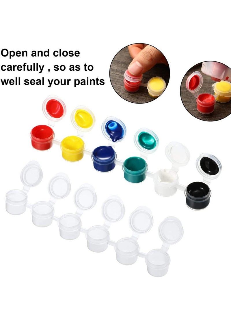 KASTWAVE Empty Paint Strips Paint Cup Pots Clear Storage Containers Painting Arts Crafts Supplies for Classrooms Schools Paintings Art Festivals, 144 Pots in Total 24 Strips (2 ml/ 0.07 oz)  - Image 2