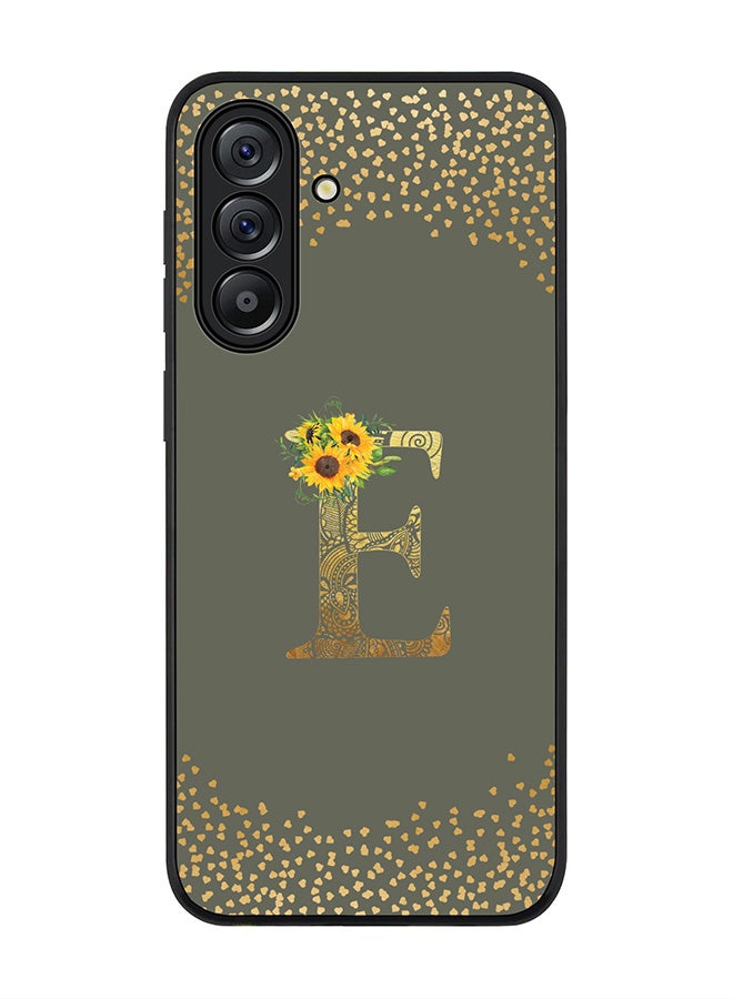For Samsung Galaxy A56 5G Case,Slim fit Camera Protection, Shockproof Thin Phone cover  - Custom Floral Monogram - E  (Olive Green )