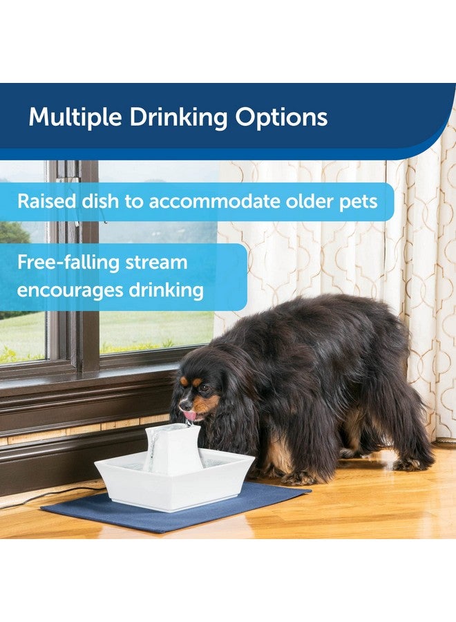PetSafe Drinkwell Pagoda Pet Fountain  From Petsafe In Knoxville, Tn  Dog Water Bowl Dispenser  Multiple Angles To Drink From  Filters Included  Dog Fountain Provides Water When Power’S Out  White - Image 4