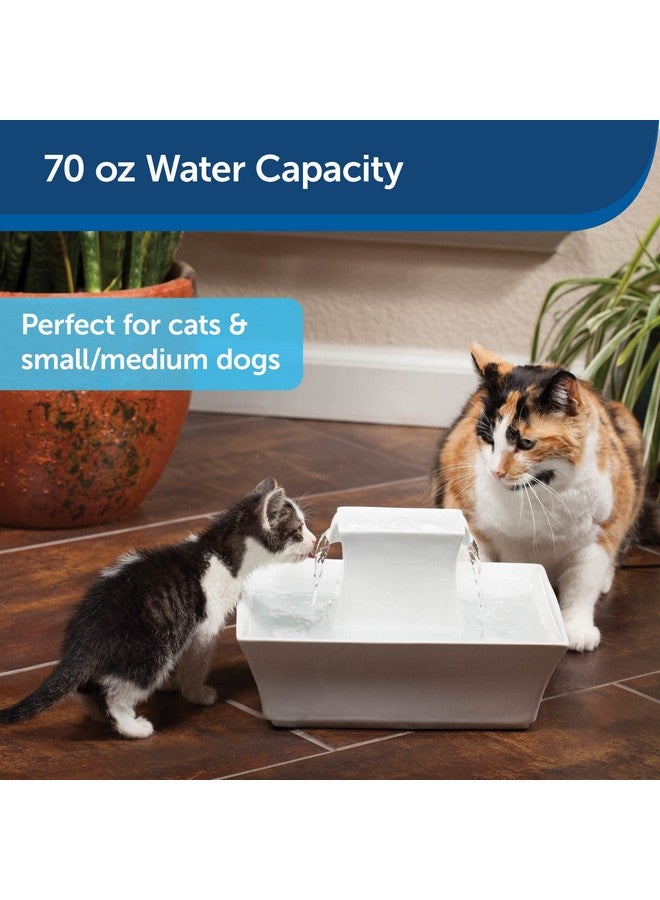 PetSafe Drinkwell Pagoda Pet Fountain  From Petsafe In Knoxville, Tn  Dog Water Bowl Dispenser  Multiple Angles To Drink From  Filters Included  Dog Fountain Provides Water When Power’S Out  White - Image 2