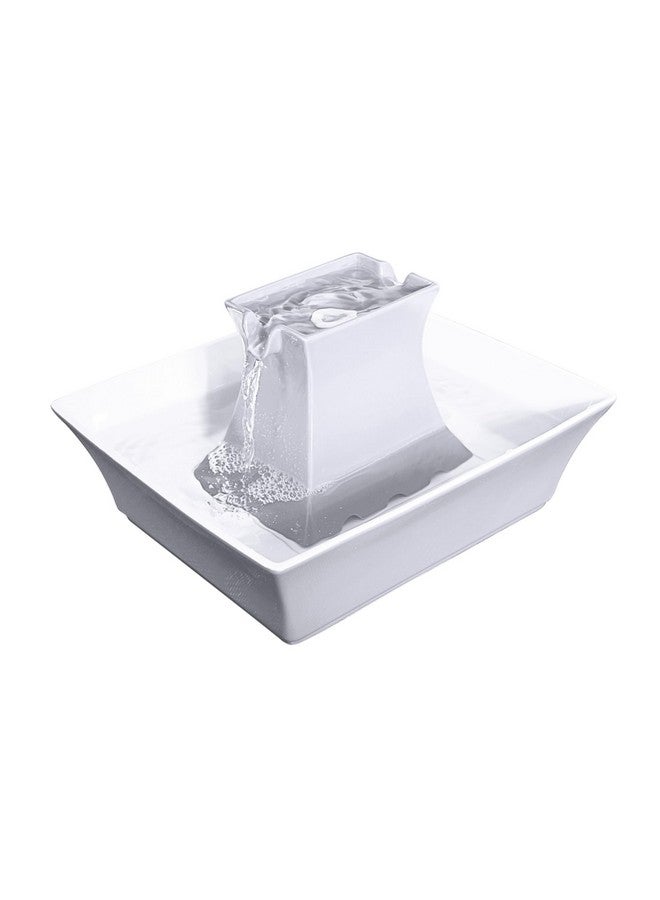 PetSafe Drinkwell Pagoda Pet Fountain  From Petsafe In Knoxville, Tn  Dog Water Bowl Dispenser  Multiple Angles To Drink From  Filters Included  Dog Fountain Provides Water When Power’S Out  White - Image 1