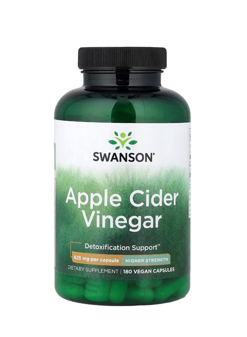 سوانسون خل التفاح عالي القوة، 180 كبسولة نباتية (625 ملغ لكل كبسولة) - Image 1