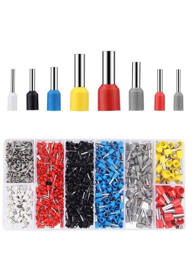Ferrule Crimping Tool Kit, Ferrule Crimper Plier with 1200pcs Wire Ferrules Kit Wire Ends Terminals, 0.08-10mm²