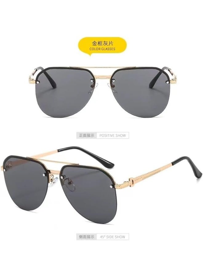 شوداي نظارة شمسية افياتور عصرية كبيرة الحجم للنساء 2025 من شو داي، نظارات شمسية افياتور ريترو لطيفة للحماية من الأشعة فوق البنفسجية وظلال كبيرة - Image 2