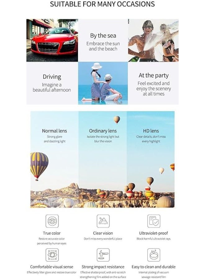 شوداي نظارة شمسية افياتور عصرية كبيرة الحجم للنساء 2025 من شو داي، نظارات شمسية افياتور ريترو لطيفة للحماية من الأشعة فوق البنفسجية وظلال كبيرة - Image 4