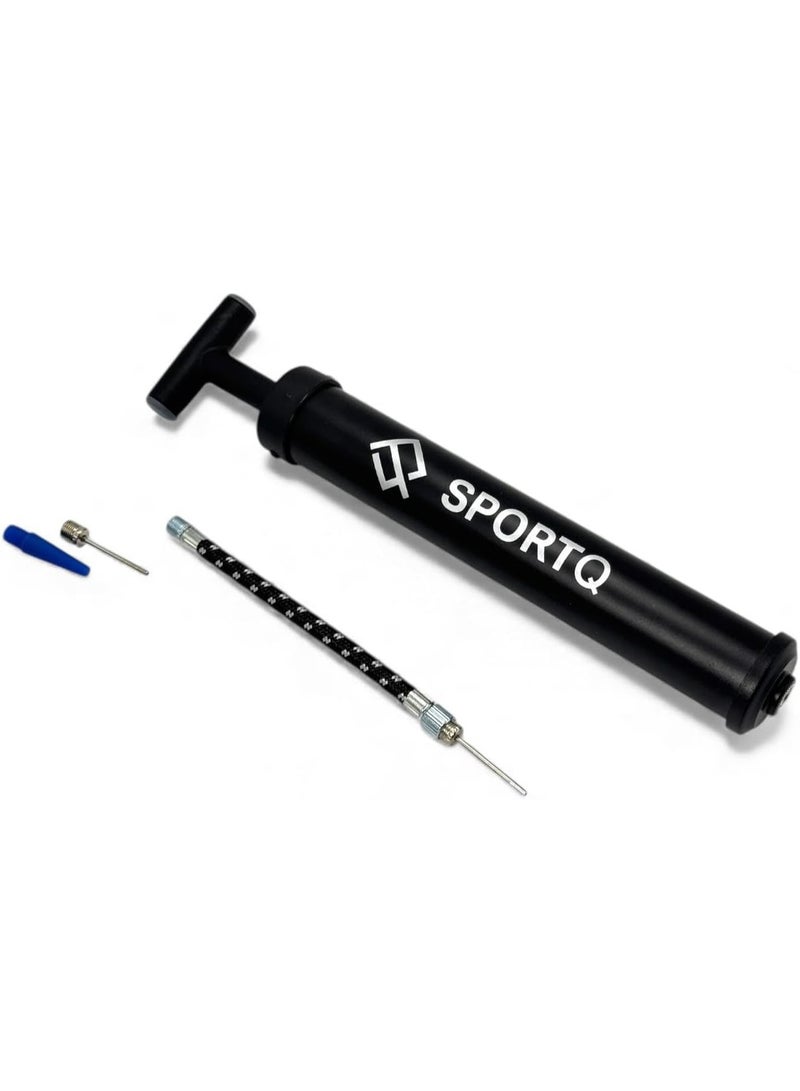 SportQ Premium Portable Ball Pump – High-Pressure Hand Air Pump with Flexible Hose, Dual Action Inflation & Multiple Nozzles – Perfect for Football, Basketball, Volleyball, Balloons, Exercise Balls & Inflatables – Compact, Lightweight & Travel-Friendly - Image 1