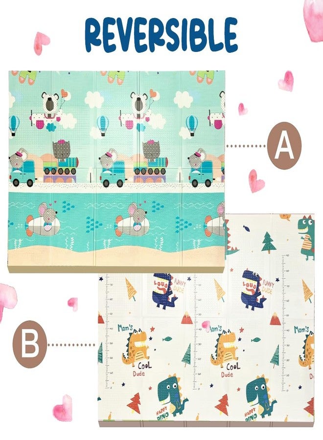 Liltoes Speedy Saurus Double Sided Water Proof Baby Play Mat, Reversible Play Mats for Kids, Baby Carpet, Multicolour, Pack of 1 - Image 4