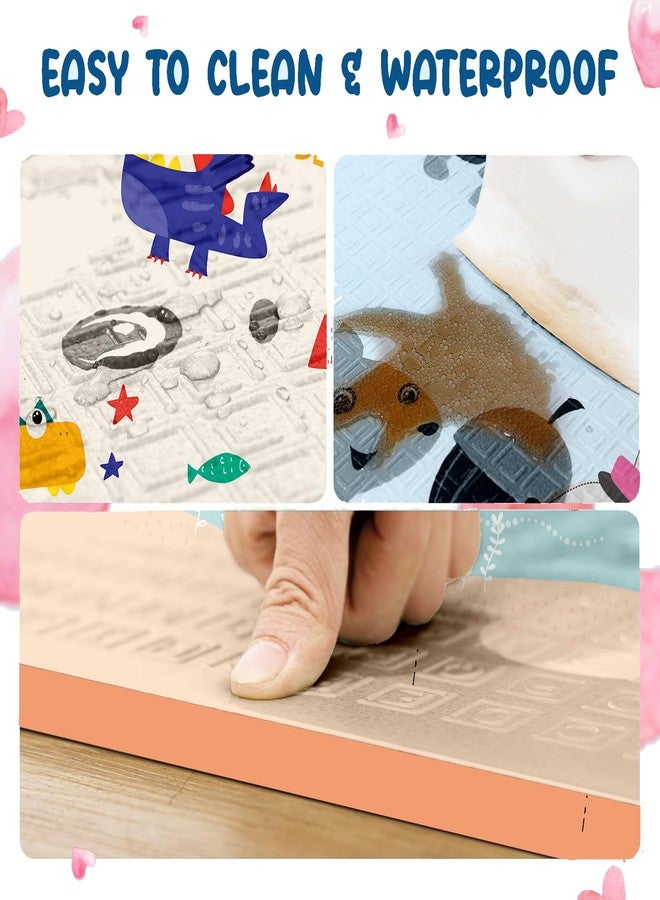 Liltoes Speedy Saurus Double Sided Water Proof Baby Play Mat, Reversible Play Mats for Kids, Baby Carpet, Multicolour, Pack of 1 - Image 5