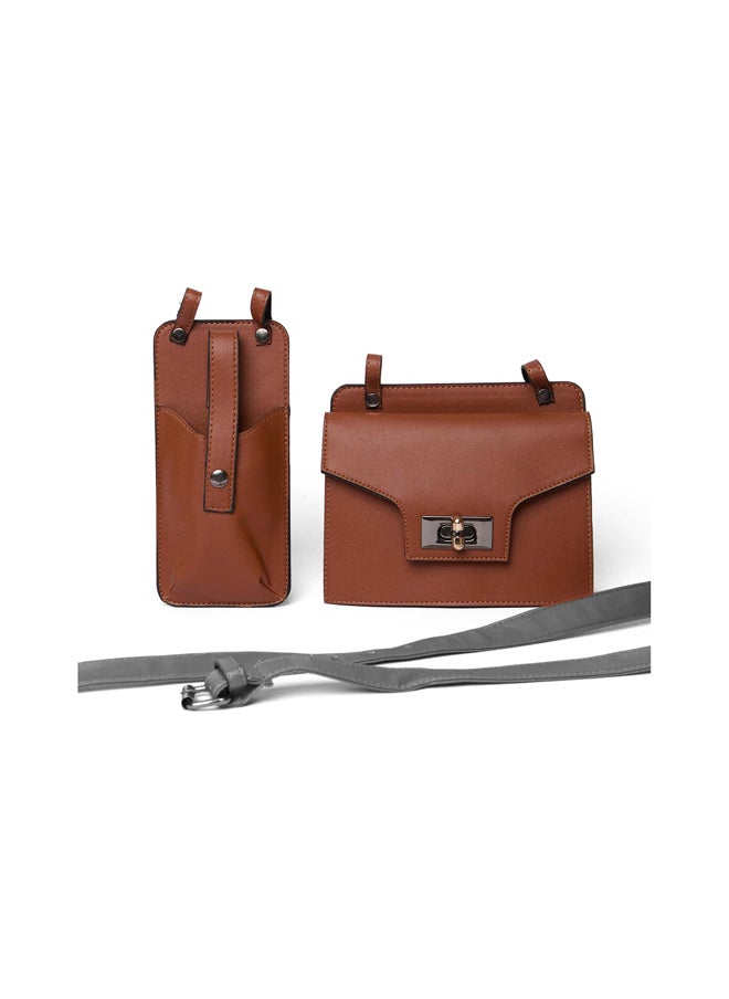 Fancy Faux Leather Logo Embellished Waist Bag With Double Pockets - pzsku/ZB80E83038CD446CFF1CCZ/45/_/1716809600/cde5995b-d240-4836-a927-9f3594d2be1d