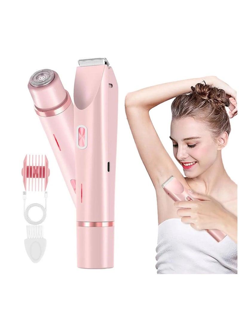 2in1 Electric Epilator Razors Painless Bikini Trimmer Facial Mustache Shavers Body Hair Trimmer for Women Facial Hair Remover - Image 1