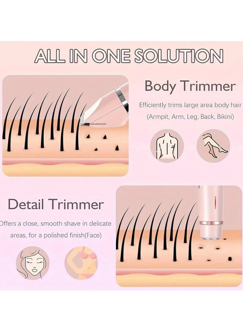 2in1 Electric Epilator Razors Painless Bikini Trimmer Facial Mustache Shavers Body Hair Trimmer for Women Facial Hair Remover - Image 4