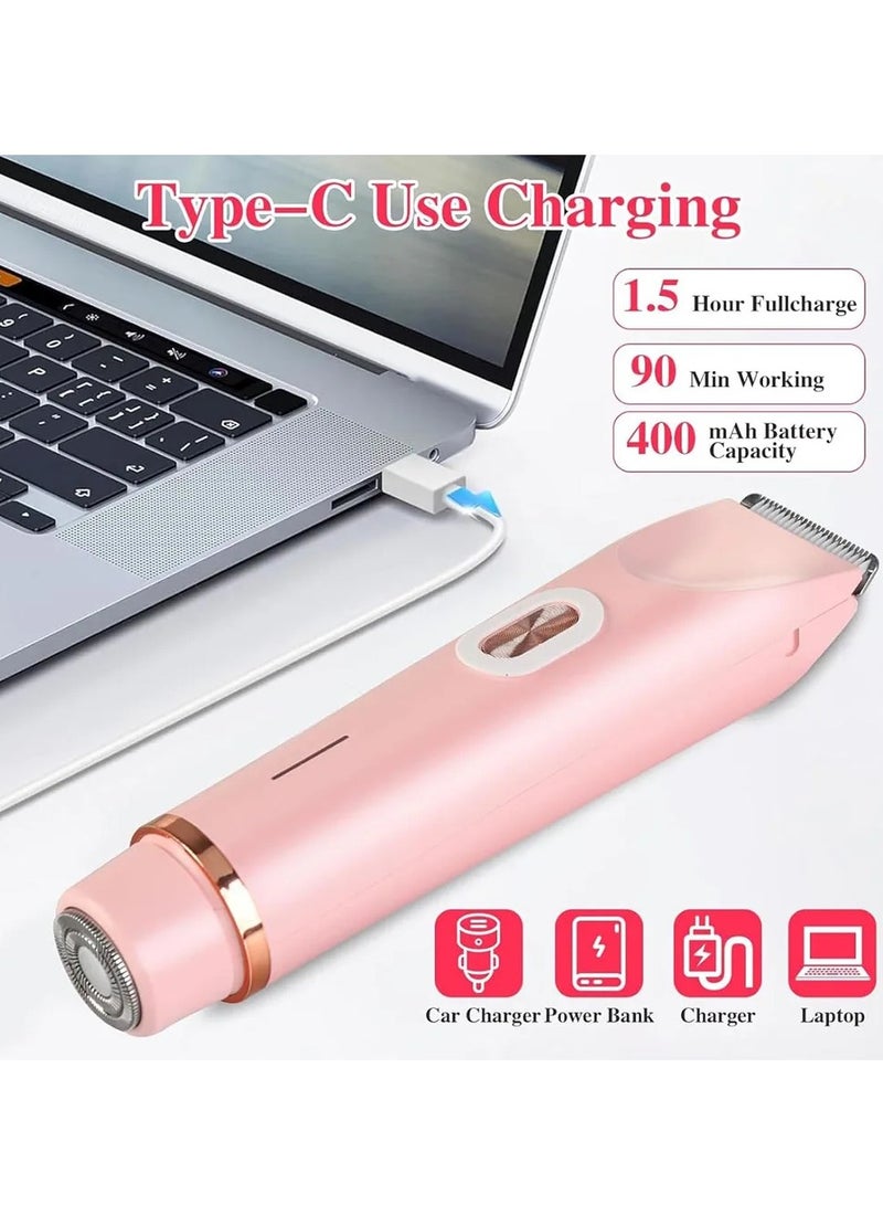 2in1 Electric Epilator Razors Painless Bikini Trimmer Facial Mustache Shavers Body Hair Trimmer for Women Facial Hair Remover - Image 5