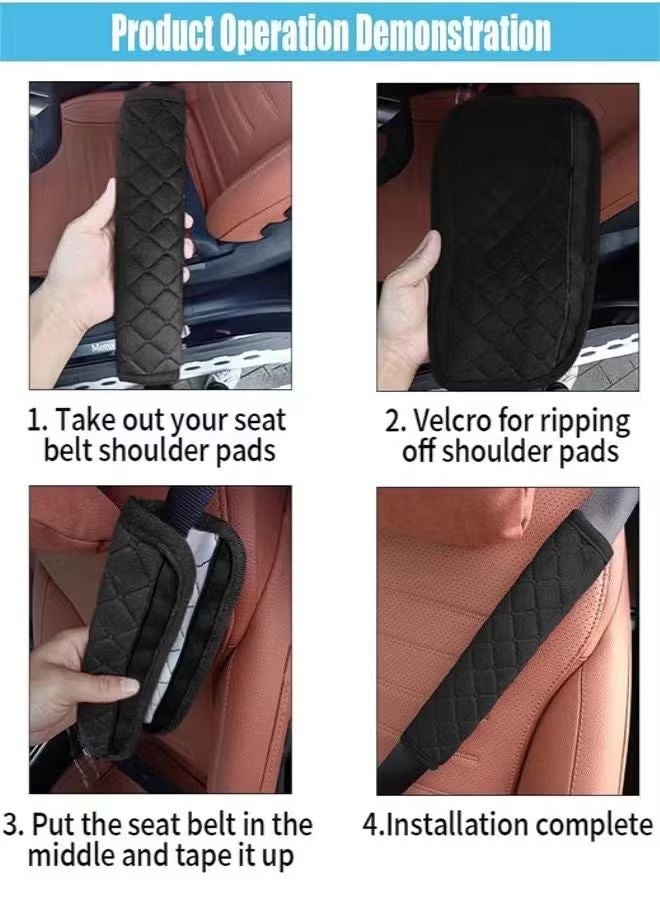 2-Piece Universal Car Seat Belt Pad Cover - Shoulder Neck Protection for All Vehicles with Soft Harness Cushion to Prevent Chafing - Image 3