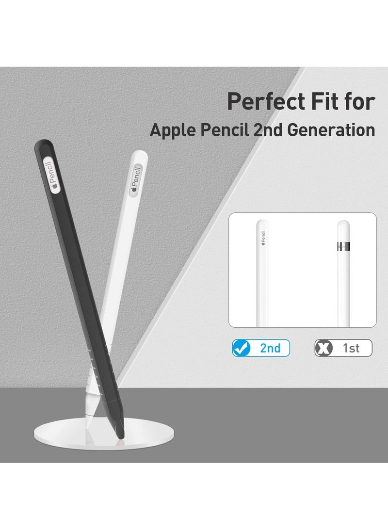 XiuWoo Case for Apple Pencil 2nd Generation, 2 Pack Protective Silicone Cover + Nibs Fit iPad Pro 11 12.9 Inch, Soft Sleeve Compatible with Magnetic Charging and Double Tap - Image 5