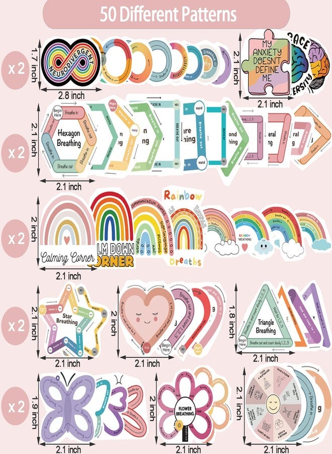 KYLELOVE Anxiety Sensory Stickers,Calm Strips for Sensory Stickers Fidget Mindfulness Sticker Anti Stress Items School Counselor Supplies Adult Sensory Anxiety Relief Items - Image 3