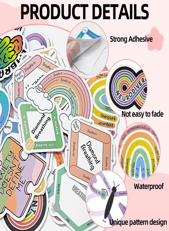 KYLELOVE Anxiety Sensory Stickers,Calm Strips for Sensory Stickers Fidget Mindfulness Sticker Anti Stress Items School Counselor Supplies Adult Sensory Anxiety Relief Items - Image 2
