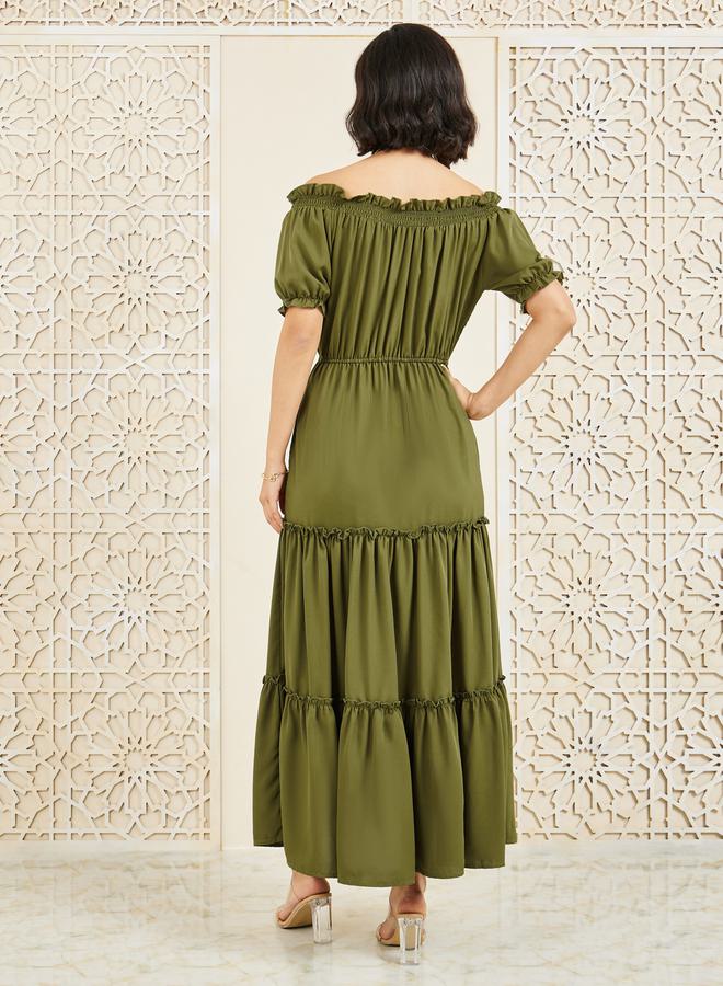 Styli Tiered Off-Shoulder Dress  - Image 4