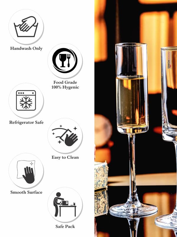 Goodhomes Champagne Stem Glass Set of 6pcs CJ7719 - Image 5
