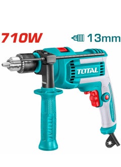 TOTAL Total 710W Electric Impact Drill with Variable Speed & Hammer Function – TG1071366 – 13mm Chuck, Forward/Reverse Switch – Ideal for Wood, Metal & Masonry Drilling  - Image 1