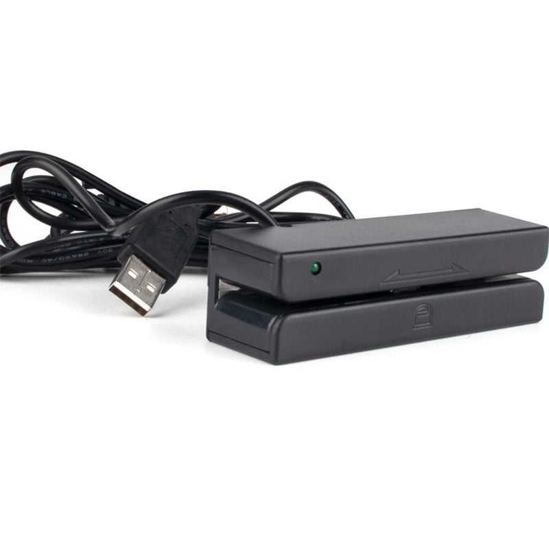قارئ بطاقات الشريط المغناطيسي ثلاث المسارات USB: أسود، قابل للربط والاستخدام مباشرة - قارئ ومكتبة بطاقات قابل للقراءة ثنائي الاتجاه لأنظمة نقاط البيع في البنوك، وإدارة الأعضاء، والمصادقة الهوية - Image 5
