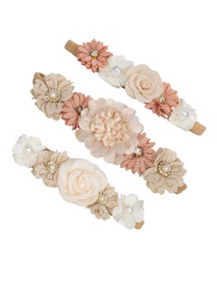 SYOSI Pack Of 3 Baby Girl Flower Headbands Set  - Image 3