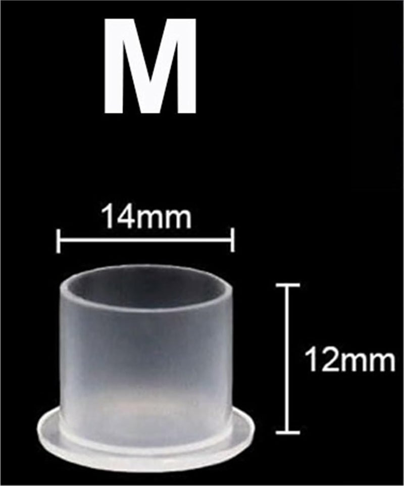 Tattoo Ink Caps 2000/1000/200pcs Plastic Tattoo Ink Cups Caps with Base Clear Self Standing Pigment(14mm-1000pcs) - Image 2