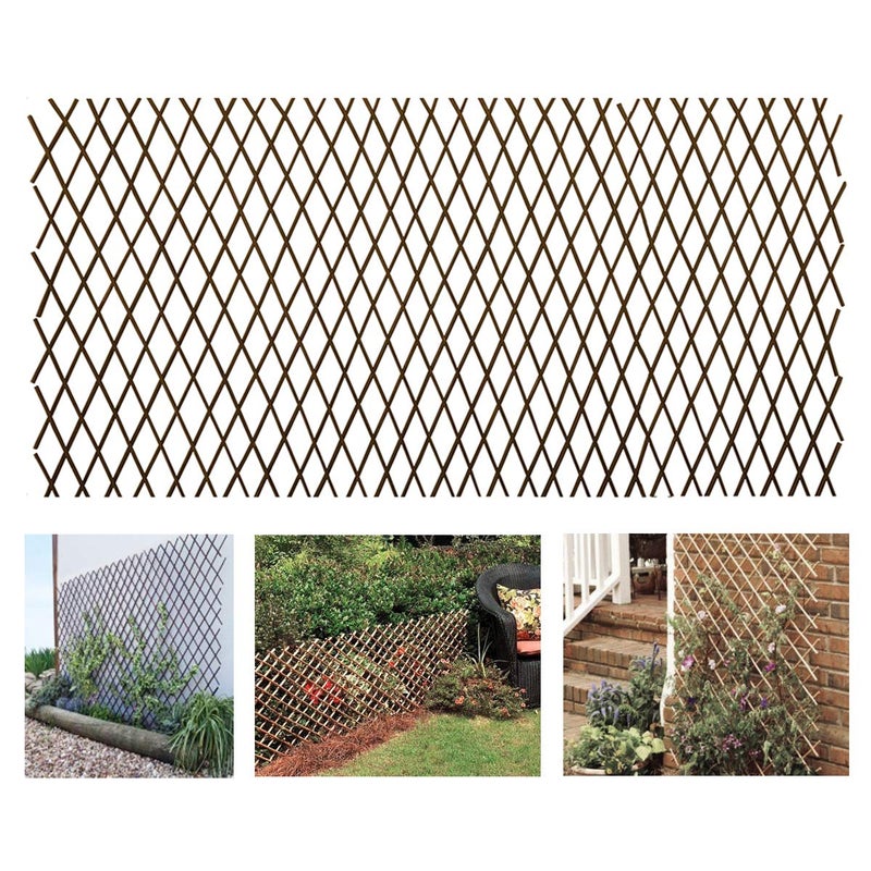 LANDGARDEN Expandable Garden Trellis Plant Support Willow Lattice Fence Panel for Climbing Plants Vine Ivy Rose Cucumbers Clematis 36X92 Inch - Image 1