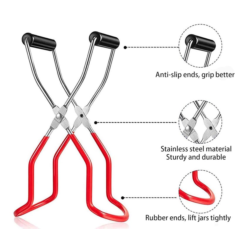 Cedilis 4 Pieces Canning Kit, 1PC Canning Rack+ 1PC Jar Lifter Tong+ 2PC Funnels, Stainless Steel Canning Supplies for Mason Jars - Image 3